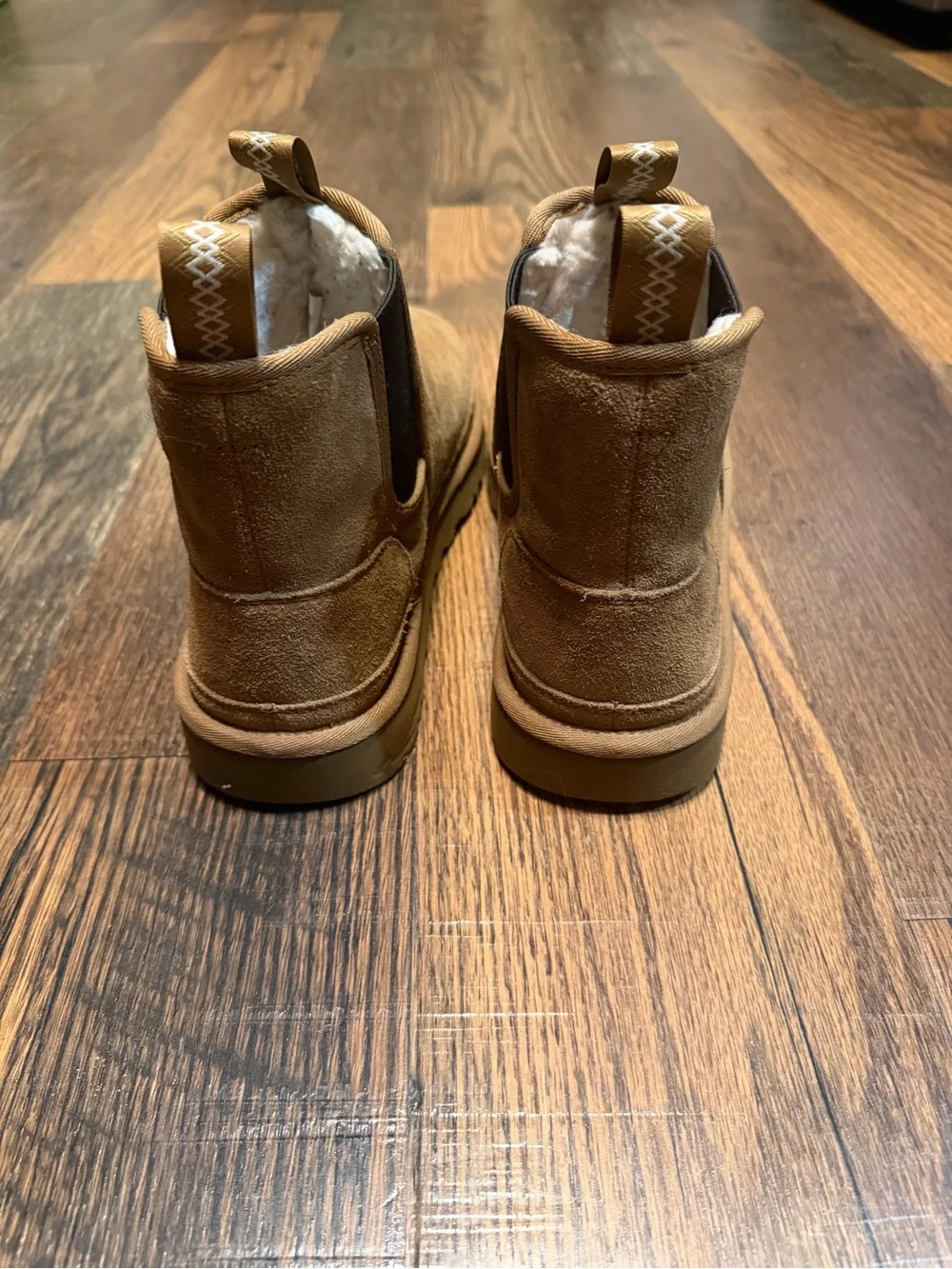 UGG Chestnut Suede Shearling Chelsea Booties- Men’s Size 11